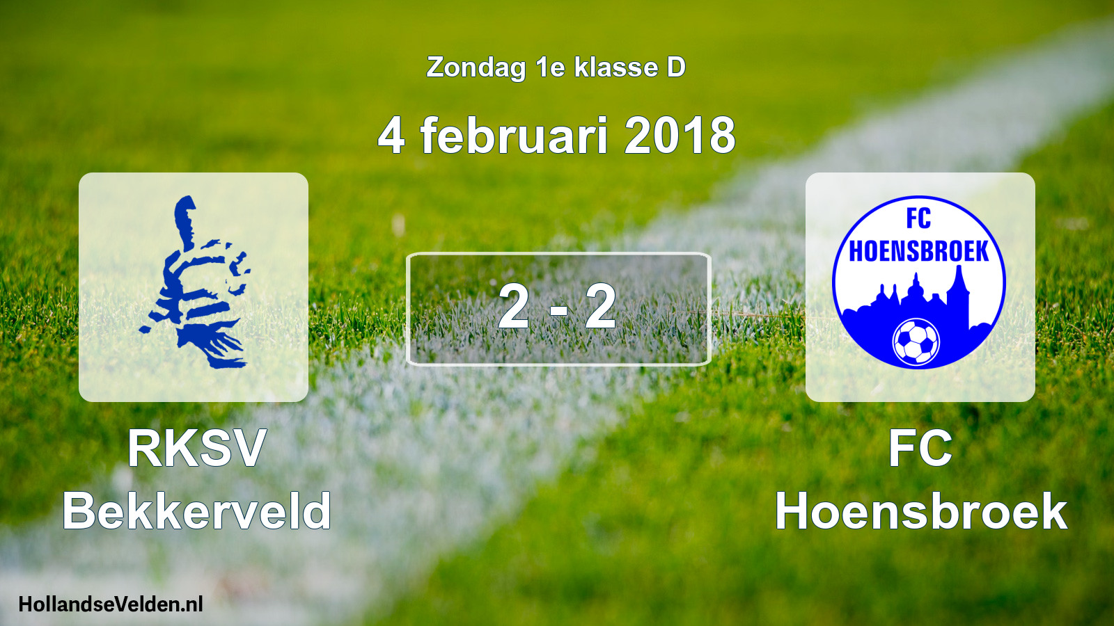 Total number of matches played: RKSV Bekkerveld - FC Hoensbroek 2 - 2 (4 February 2018)