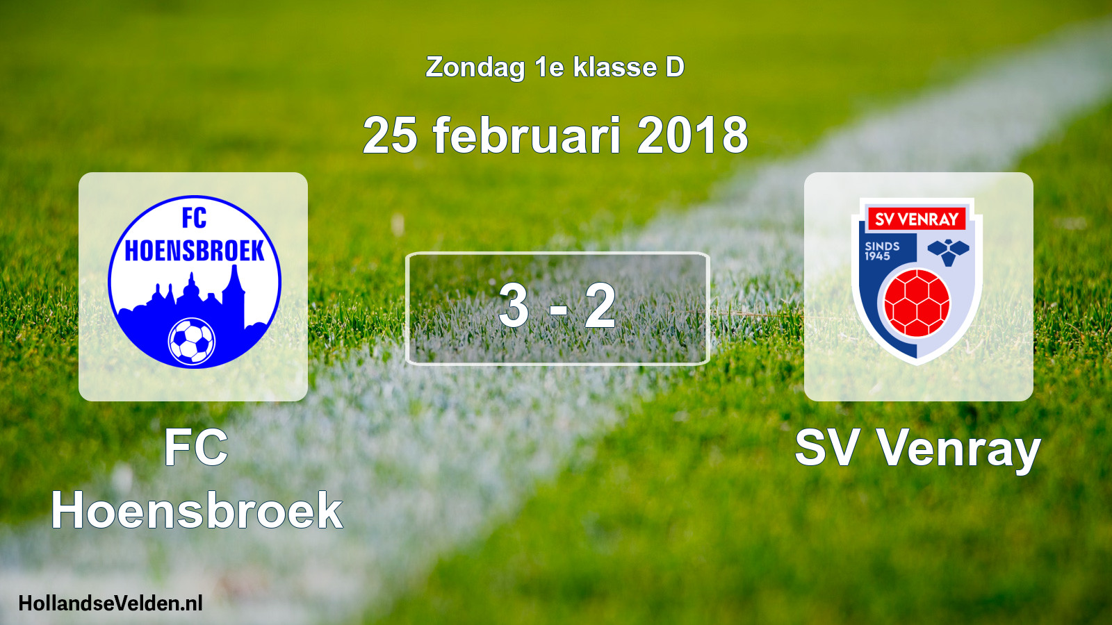 Total number of matches played: FC Hoensbroek - SV Venray 3 - 2 (25 February 2018)