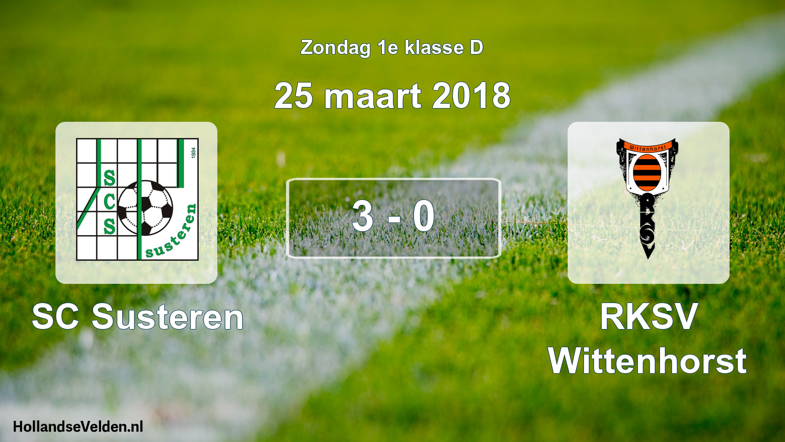 Total number of matches played: SC Susteren - RKSV Wittenhorst 3 - 0 (25 March 2018)
