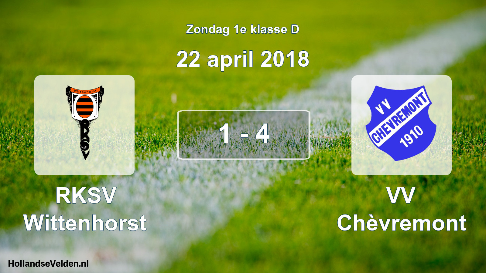 Total number of matches played: RKSV Wittenhorst - VV Chèvremont 1 - 4 (22 April 2018)