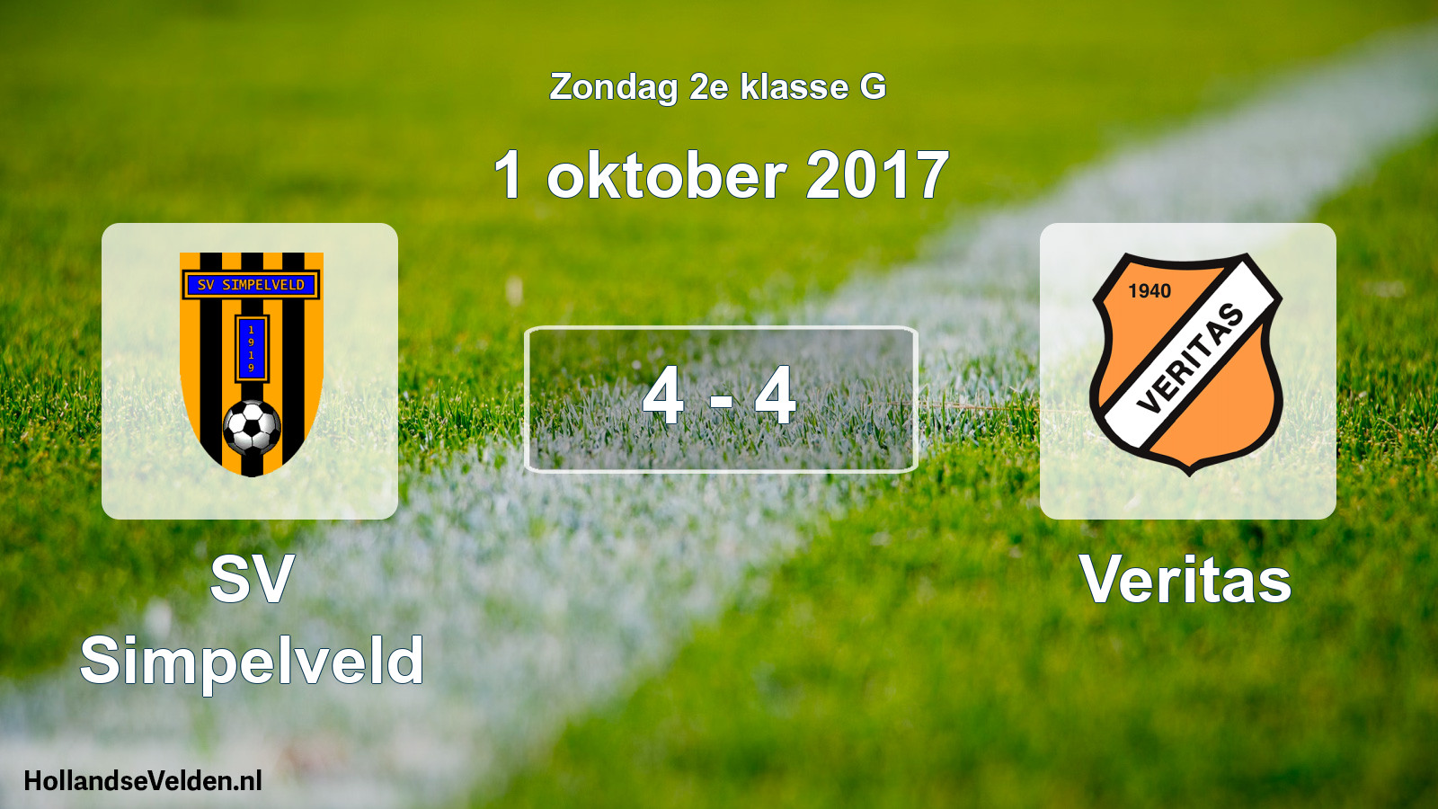 Total number of matches played: SV Simpelveld - Veritas 4 - 4 (1 October 2017)