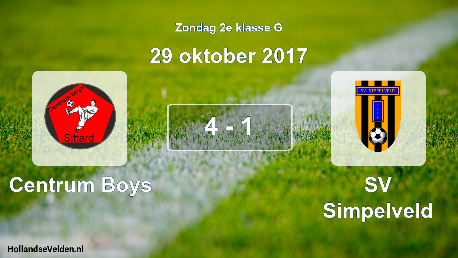 Total number of matches played: Centrum Boys - SV Simpelveld 4 - 1 (29 October 2017)