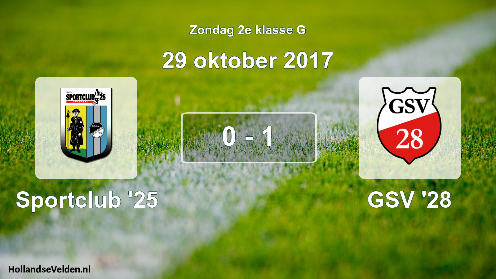 Total number of matches played: Sportclub '25 - GSV '28 0 - 1 (29 October 2017)
