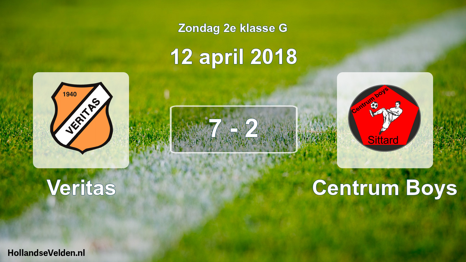 Total number of matches played: Veritas - Centrum Boys 7 - 2 (12 April 2018)