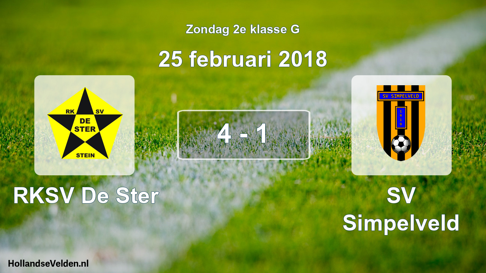 Total number of matches played: RKSV De Ster - SV Simpelveld 4 - 1 (25 February 2018)