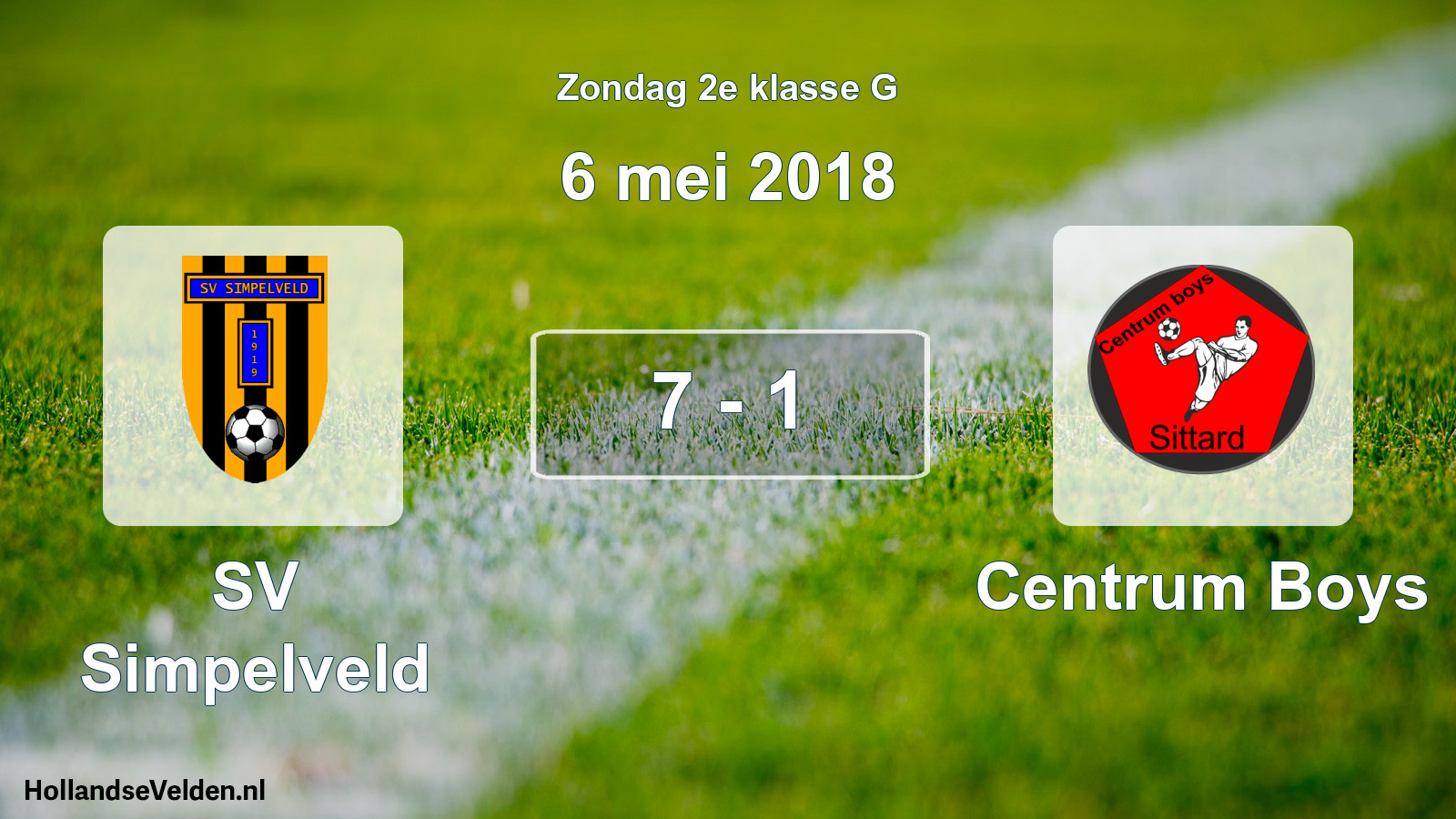 Total number of matches played: SV Simpelveld - Centrum Boys 7 - 1 (6 May 2018)