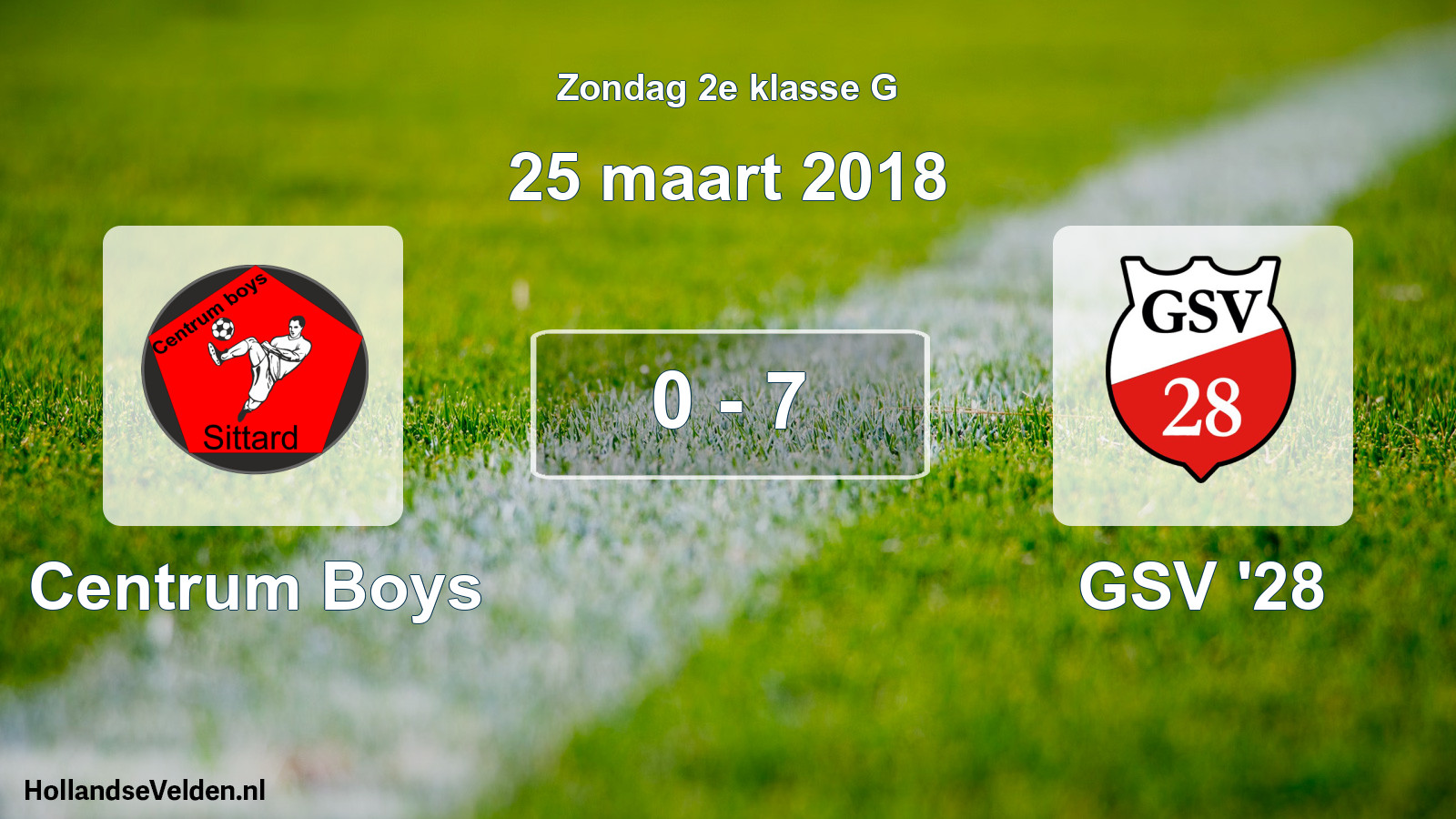 Total number of matches played: Centrum Boys - GSV '28 0 - 7 (25 March 2018)