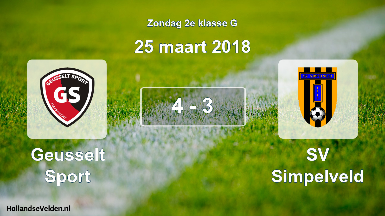 Total number of matches played: Geusselt Sport - SV Simpelveld 4 - 3 (25 March 2018)