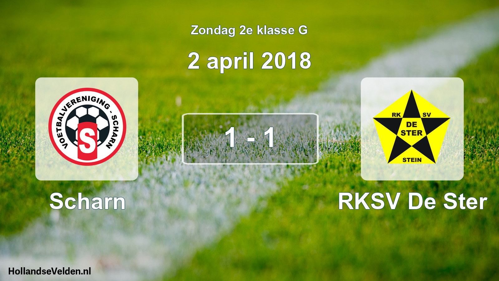 Total number of matches played: Scharn - RKSV De Ster 1 - 1 (2 April 2018)