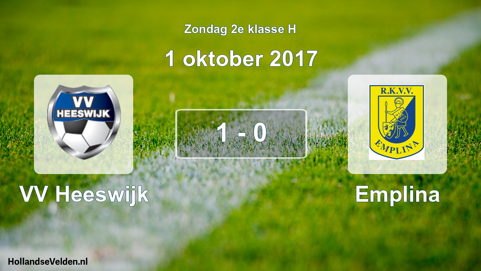 Total number of matches played: VV Heeswijk - Emplina 1 - 0 (1 October 2017)