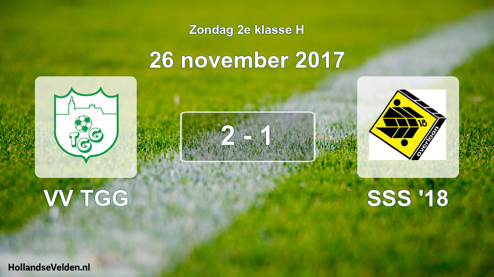 Total number of matches played: VV TGG - SSS '18 2 - 1 (26 November 2017)