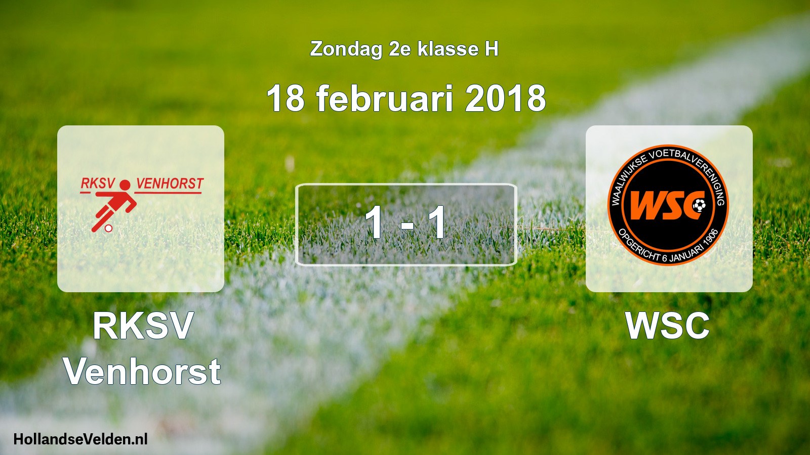 Total number of matches played: RKSV Venhorst - WSC 1 - 1 (18 February 2018)