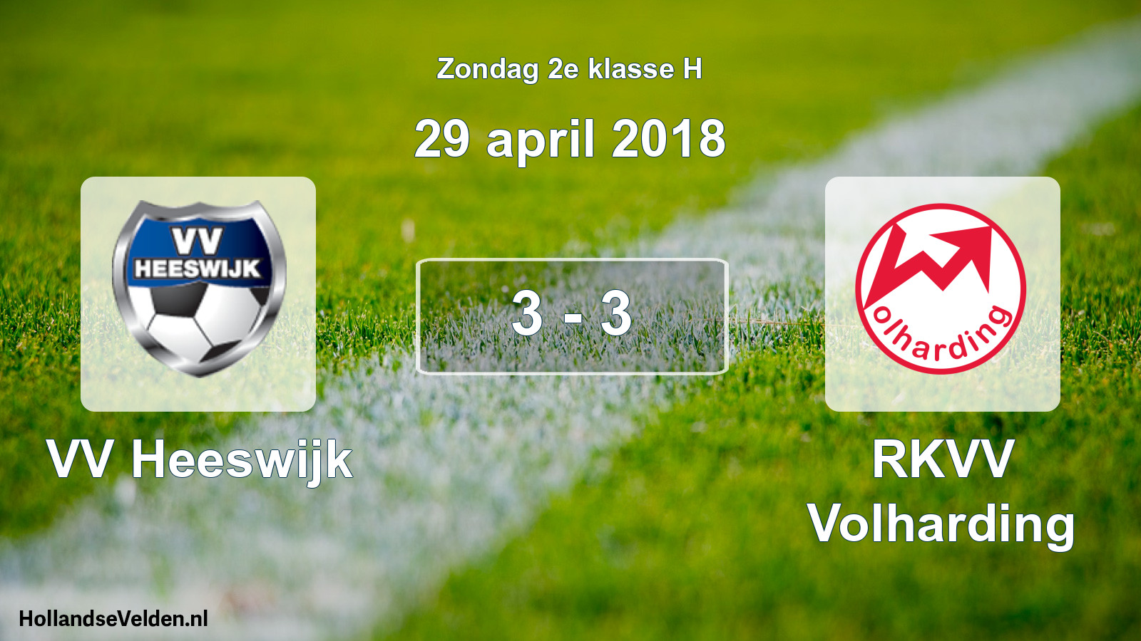 Total number of matches played: VV Heeswijk - RKVV Volharding 3 - 3 (29 April 2018)