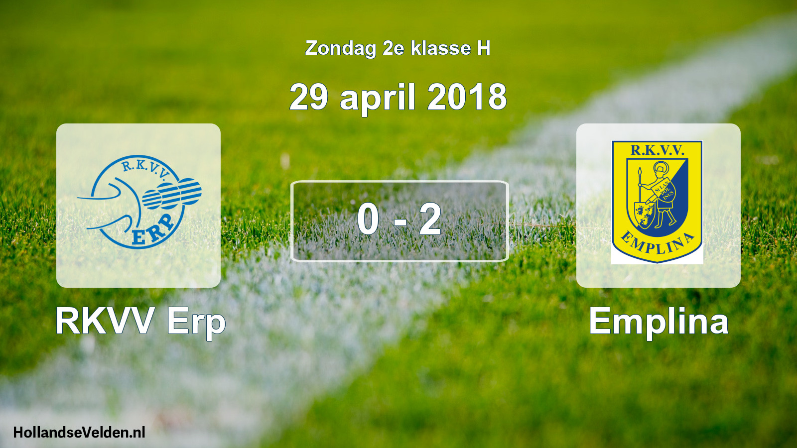 Total number of matches played: RKVV Erp - Emplina 0 - 2 (29 April 2018)