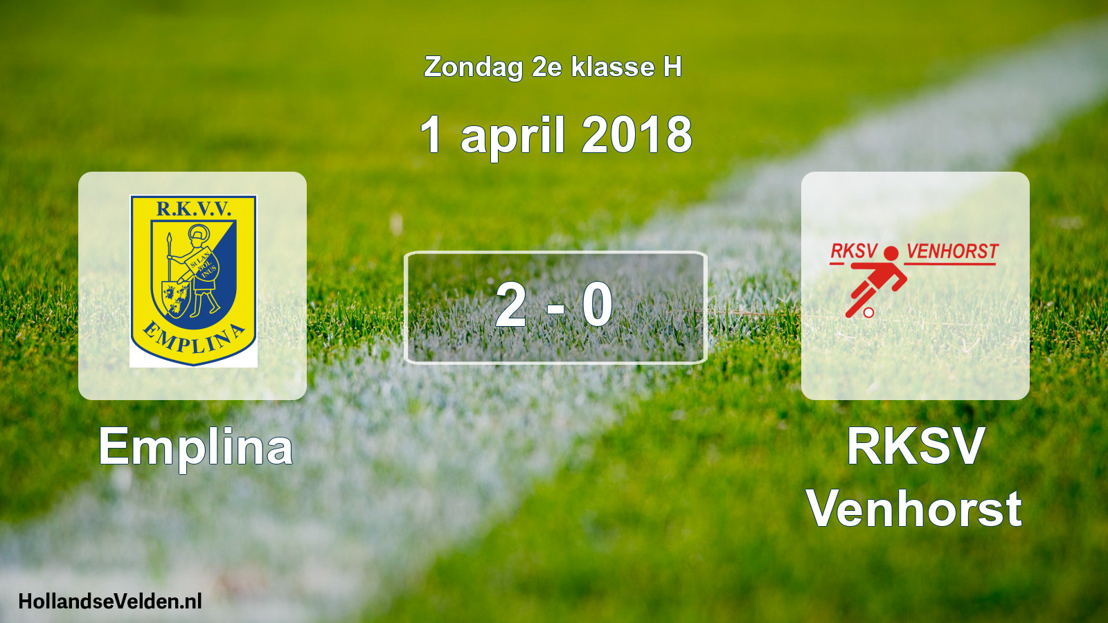 Total number of matches played: Emplina - RKSV Venhorst 2 - 0 (1 April 2018)