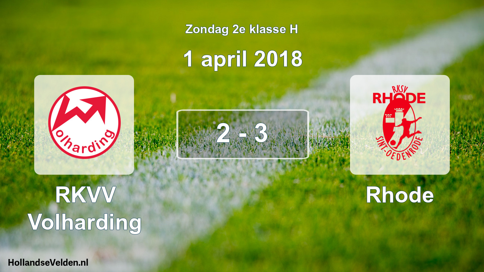 Total number of matches played: RKVV Volharding - Rhode 2 - 3 (1 April 2018)