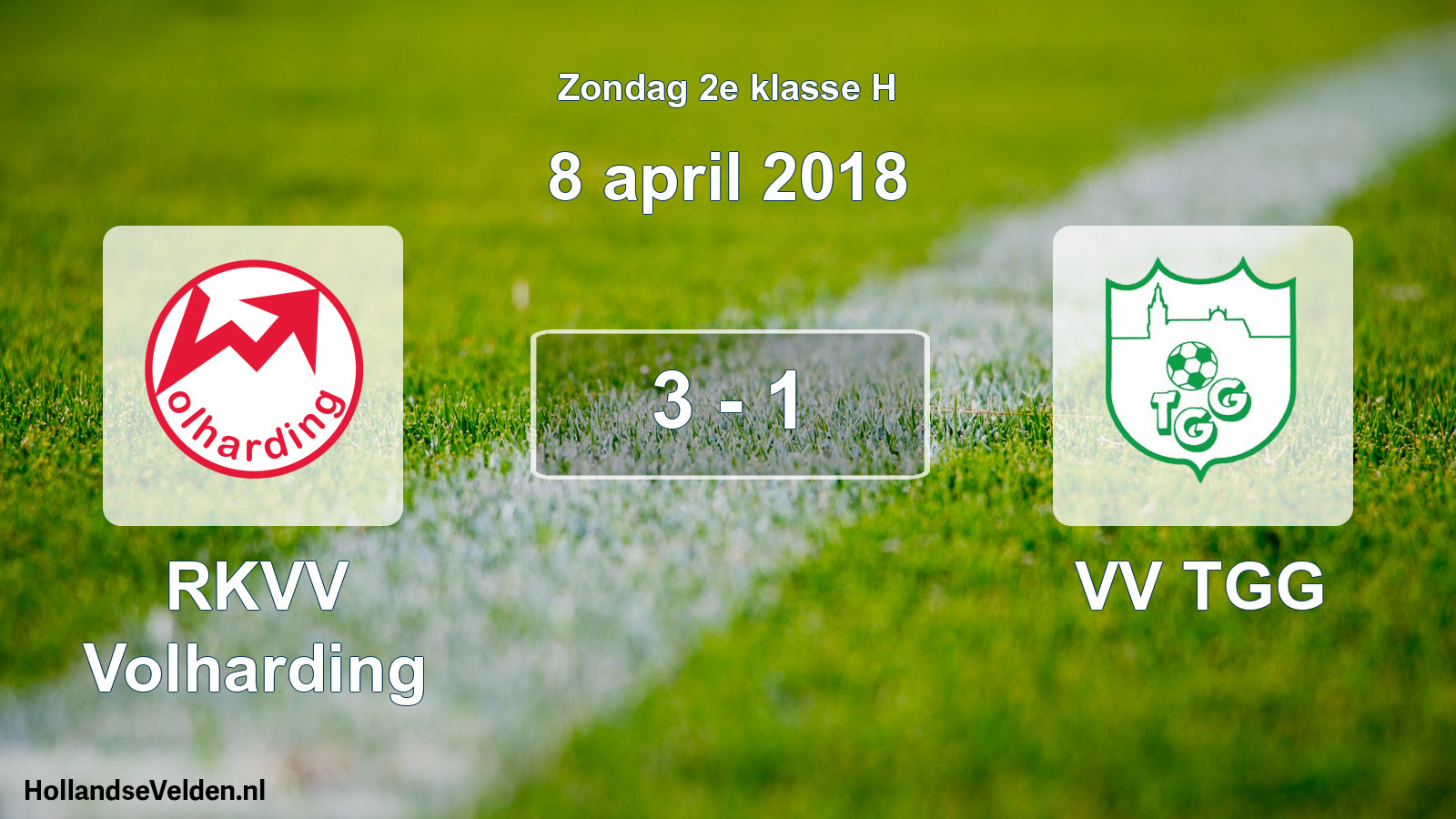 Total number of matches played: RKVV Volharding - VV TGG 3 - 1 (8 April 2018)