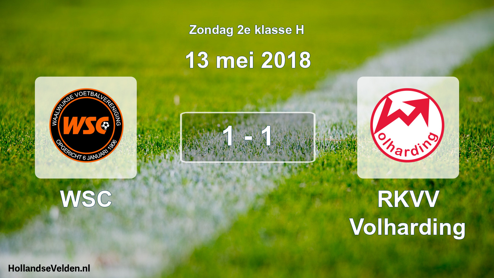 Total number of matches played: WSC - RKVV Volharding 1 - 1 (13 May 2018)