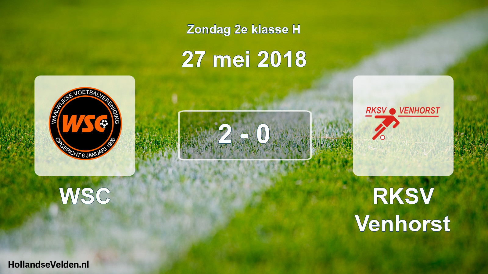 Total number of matches played: WSC - RKSV Venhorst 2 - 0 (27 May 2018)