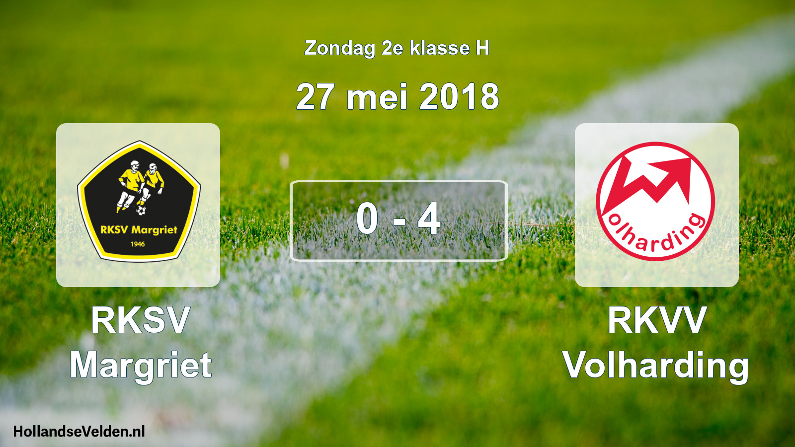 Total number of matches played: RKSV Margriet - RKVV Volharding 0 - 4 (27 May 2018)