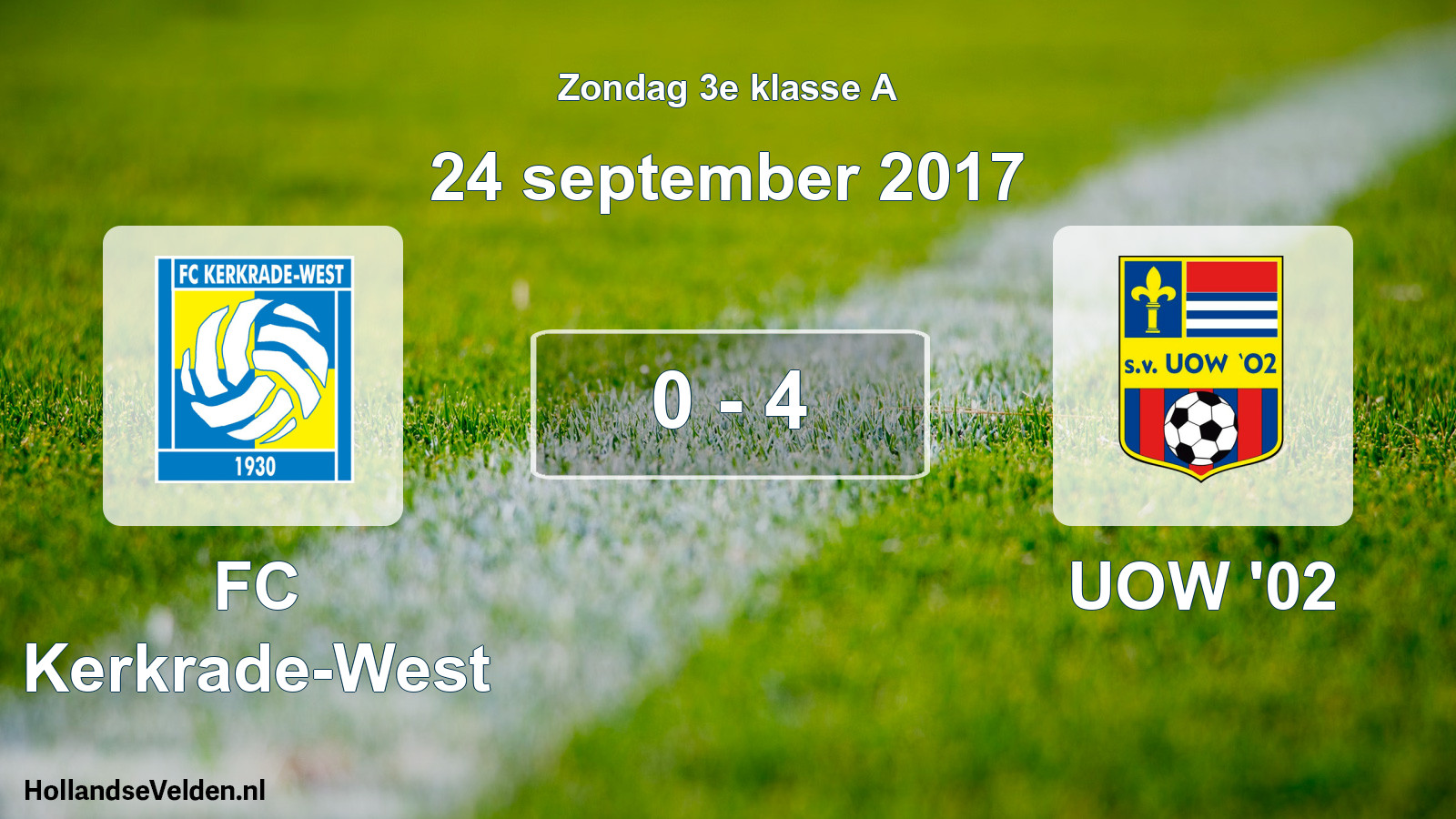 Total number of matches played: FC Kerkrade-West - UOW '02 0 - 4 (24 September 2017)