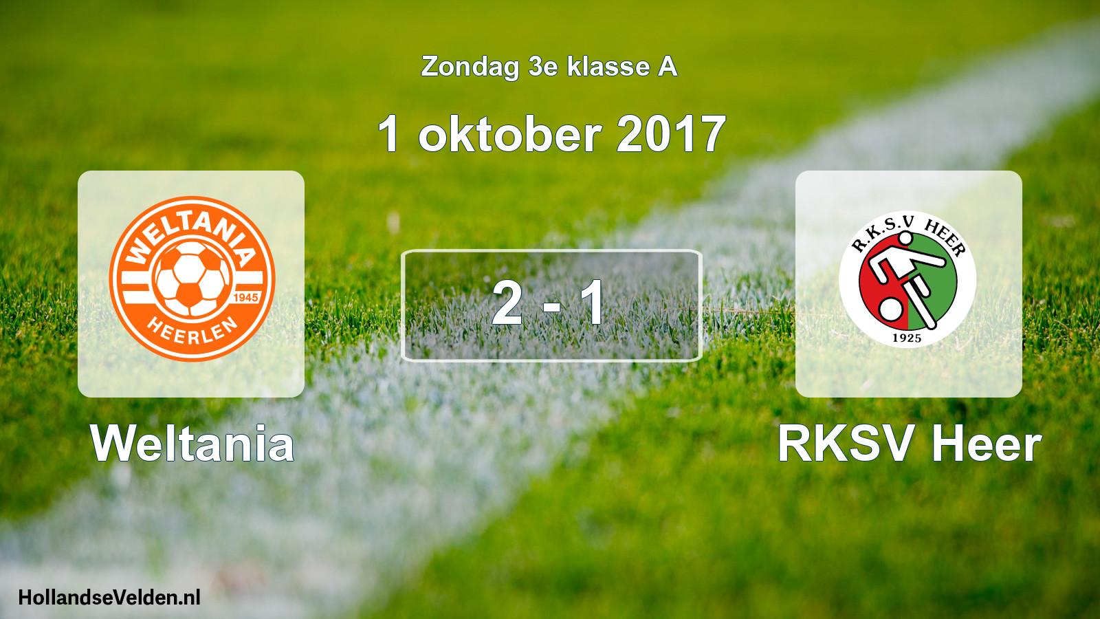 Total number of matches played: Weltania - RKSV Heer 2 - 1 (1 October 2017)