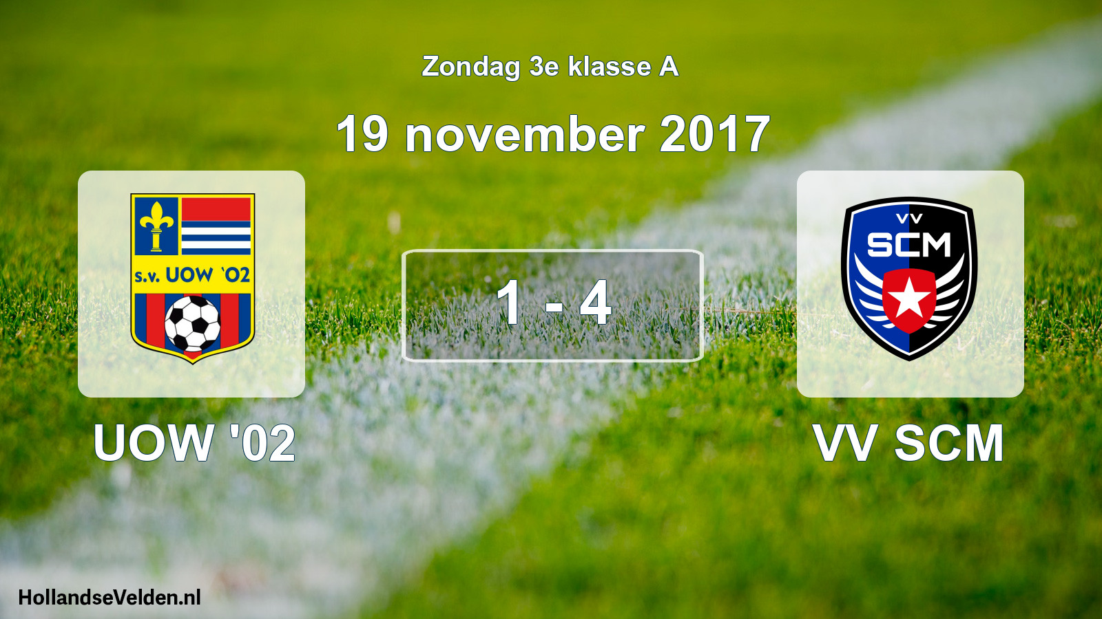 Total number of matches played: UOW '02 - VV SCM 1 - 4 (19 November 2017)