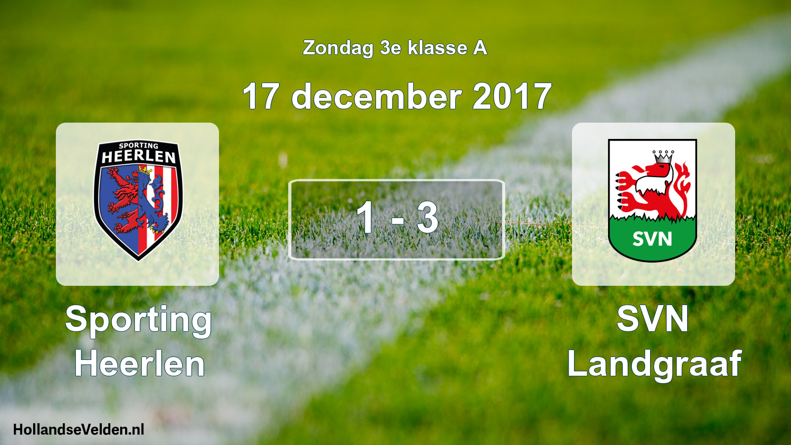 Total number of matches played: Sporting Heerlen - SVN Landgraaf 1 - 3 (17 December 2017)