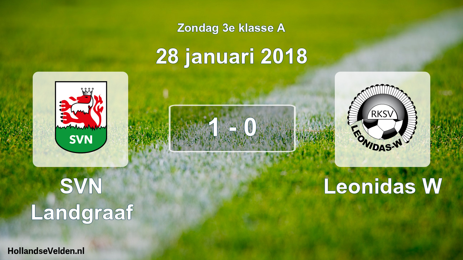 Total number of matches played: SVN Landgraaf - Leonidas W 1 - 0 (28 January 2018)