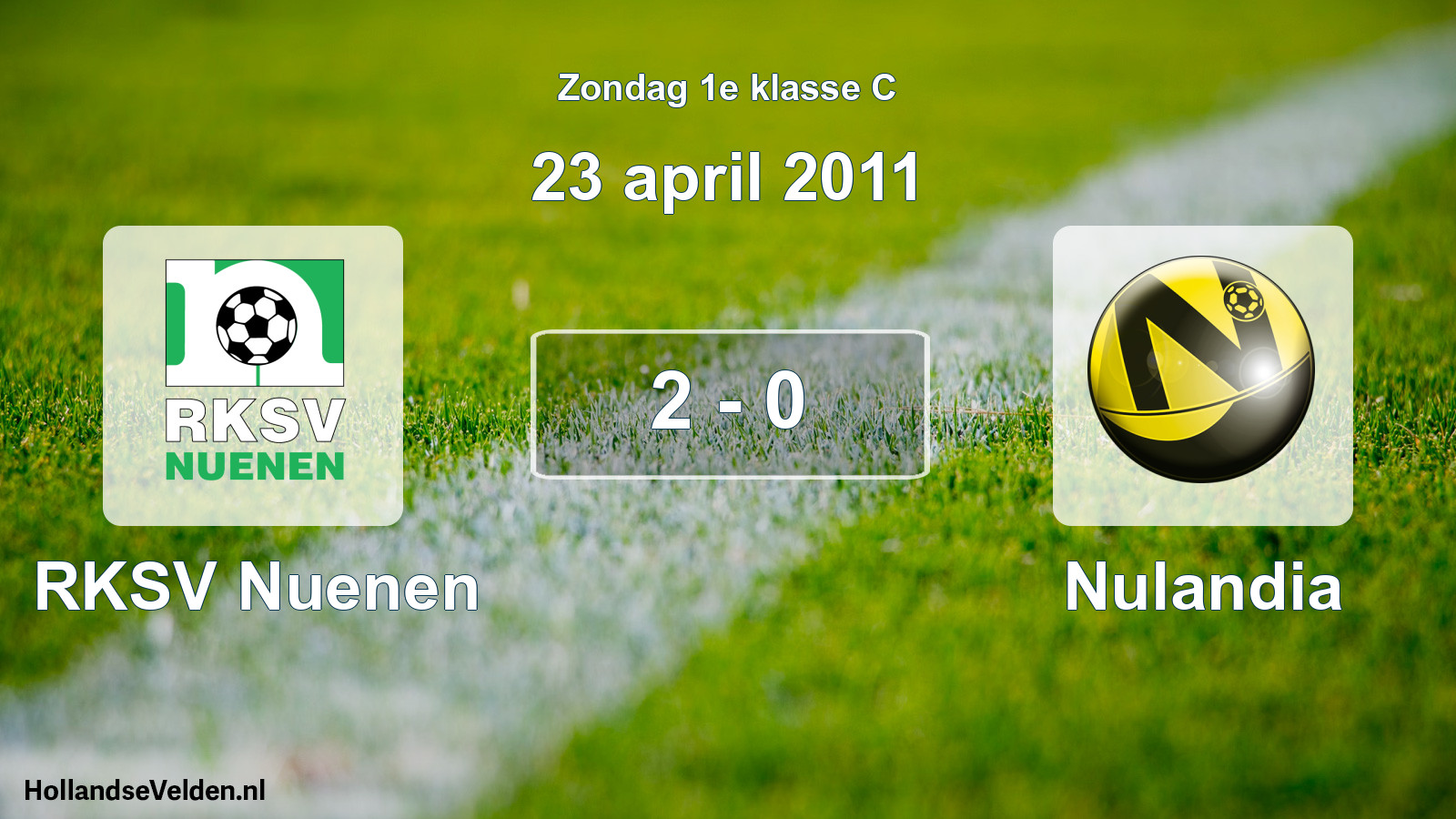 Total number of matches played: RKSV Nuenen - Nulandia 2 - 0 (23 April 2011)