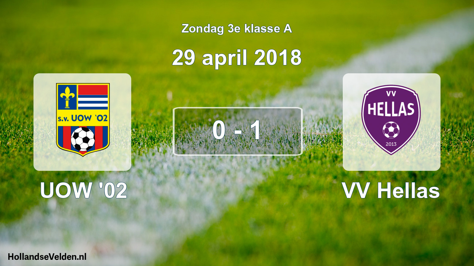 Total number of matches played: UOW '02 - VV Hellas 0 - 1 (29 April 2018)