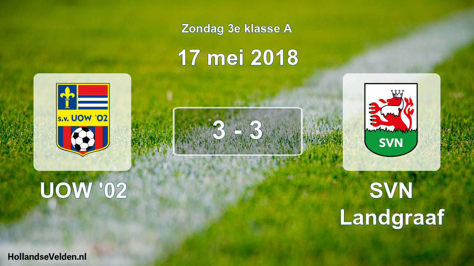 Total number of matches played: UOW '02 - SVN Landgraaf 3 - 3 (17 May 2018)