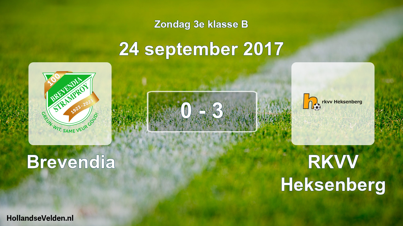 Total number of matches played: Brevendia - RKVV Heksenberg 0 - 3 (24 September 2017)
