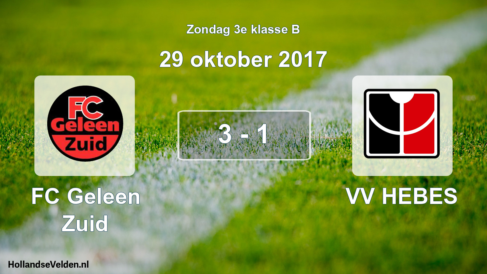 Total number of matches played: FC Geleen Zuid - VV HEBES 3 - 1 (29 October 2017)