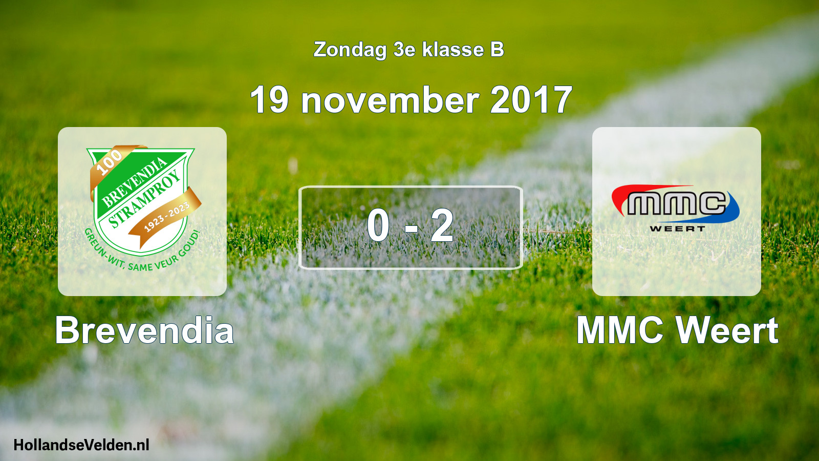 Total number of matches played: Brevendia - MMC Weert 0 - 2 (19 November 2017)