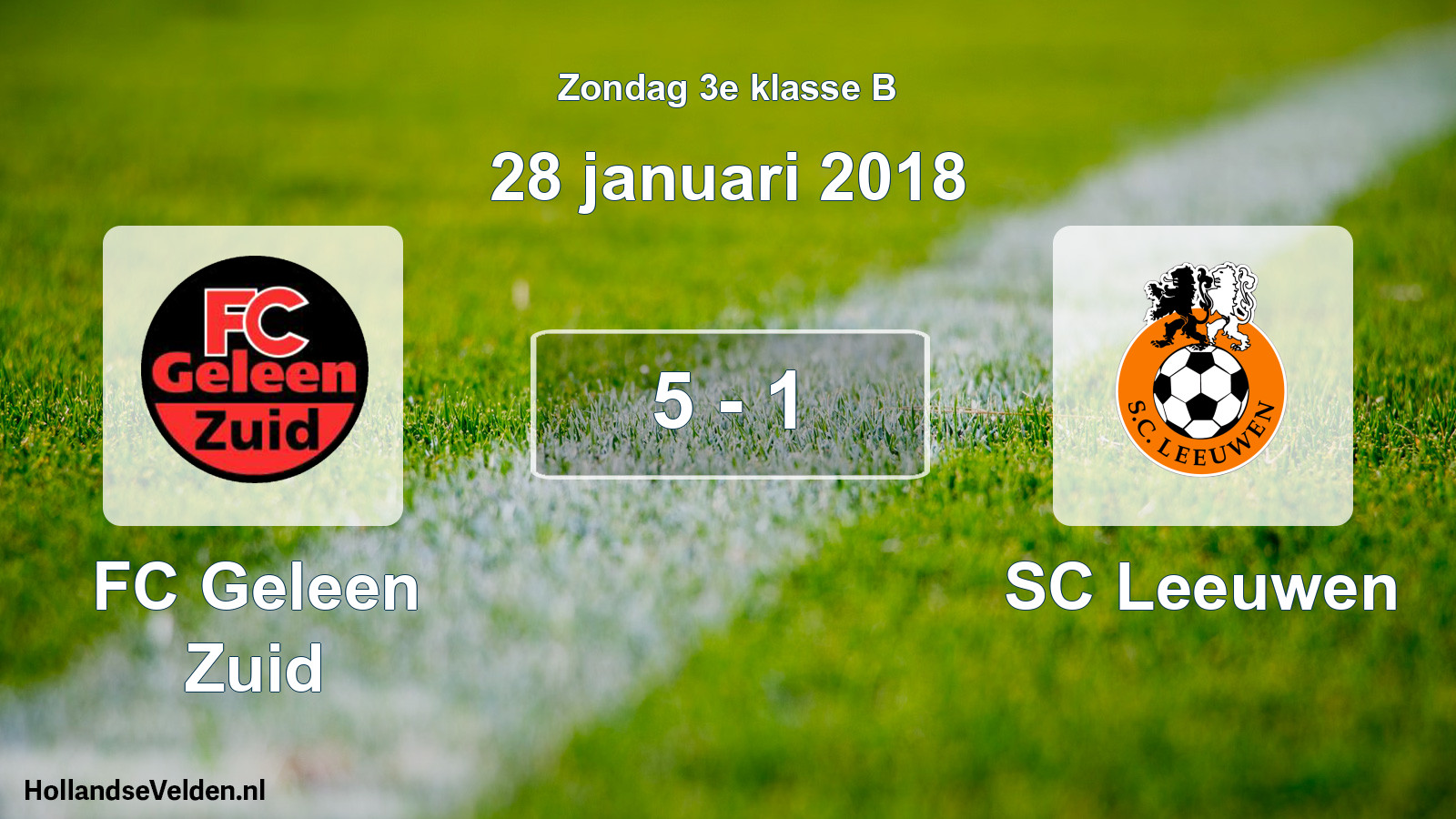 Total number of matches played: FC Geleen Zuid - SC Leeuwen 5 - 1 (28 January 2018)