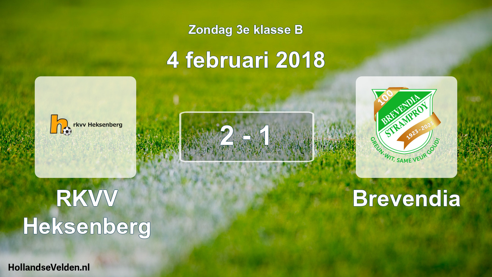 Total number of matches played: RKVV Heksenberg - Brevendia 2 - 1 (4 February 2018)
