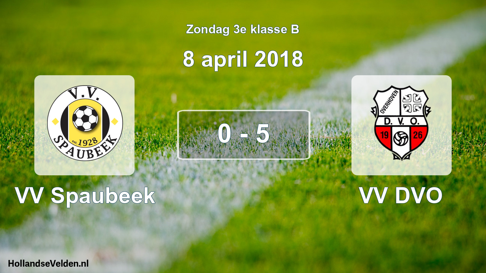 Total number of matches played: VV Spaubeek - VV DVO 0 - 5 (8 April 2018)