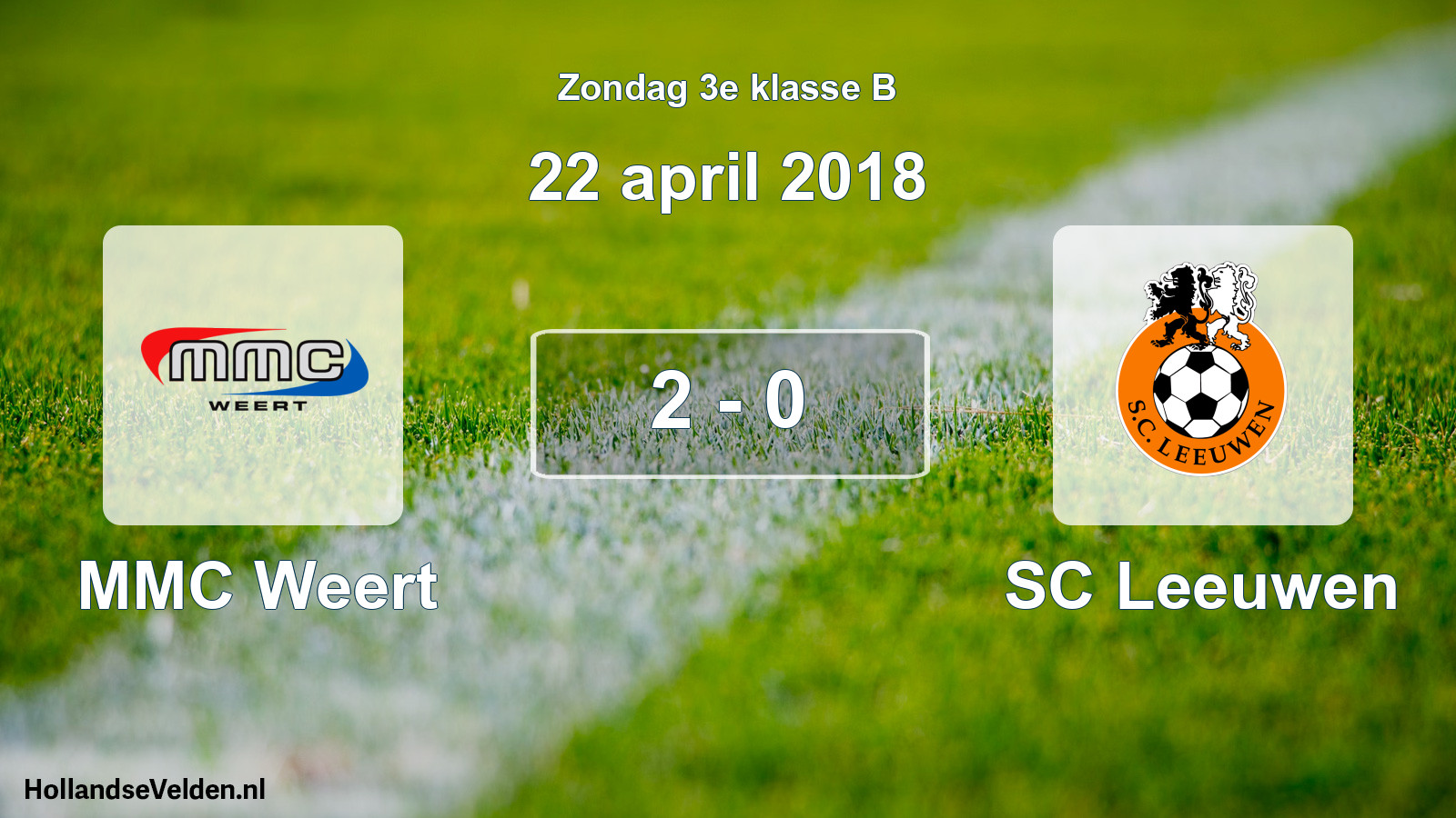 Total number of matches played: MMC Weert - SC Leeuwen 2 - 0 (22 April 2018)