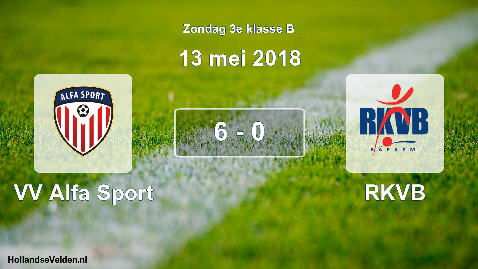 Total number of matches played: VV Alfa Sport - RKVB 6 - 0 (13 May 2018)