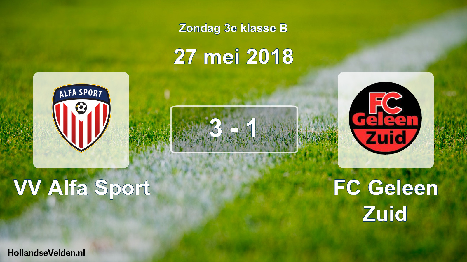 Total number of matches played: VV Alfa Sport - FC Geleen Zuid 3 - 1 (27 May 2018)