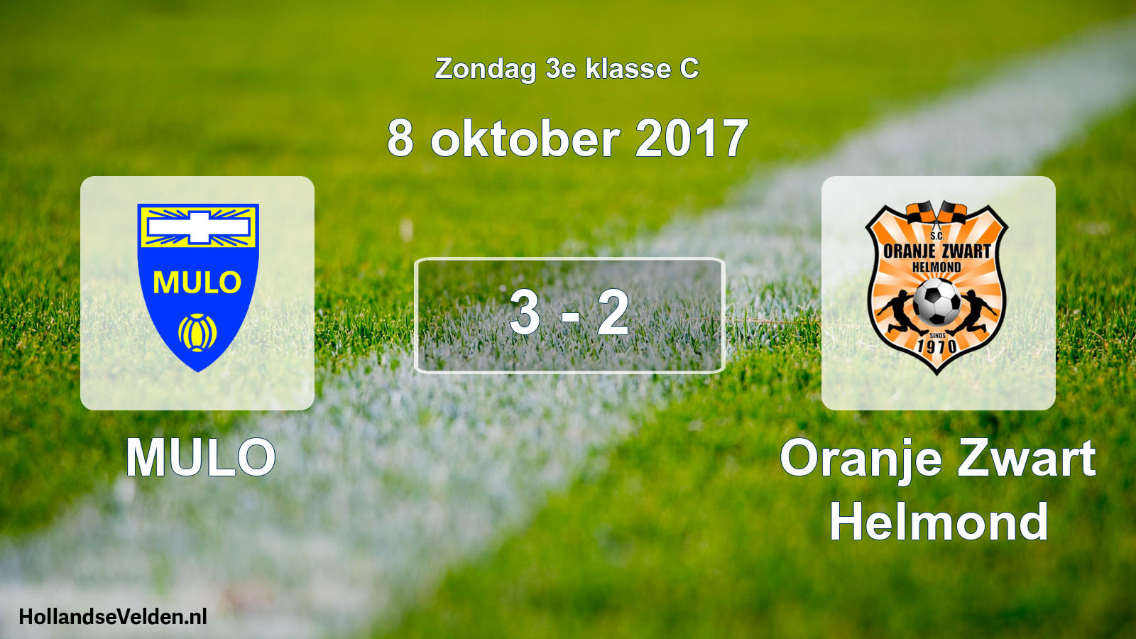 Total number of matches played: MULO - Oranje Zwart Helmond 3 - 2 (8 October 2017)