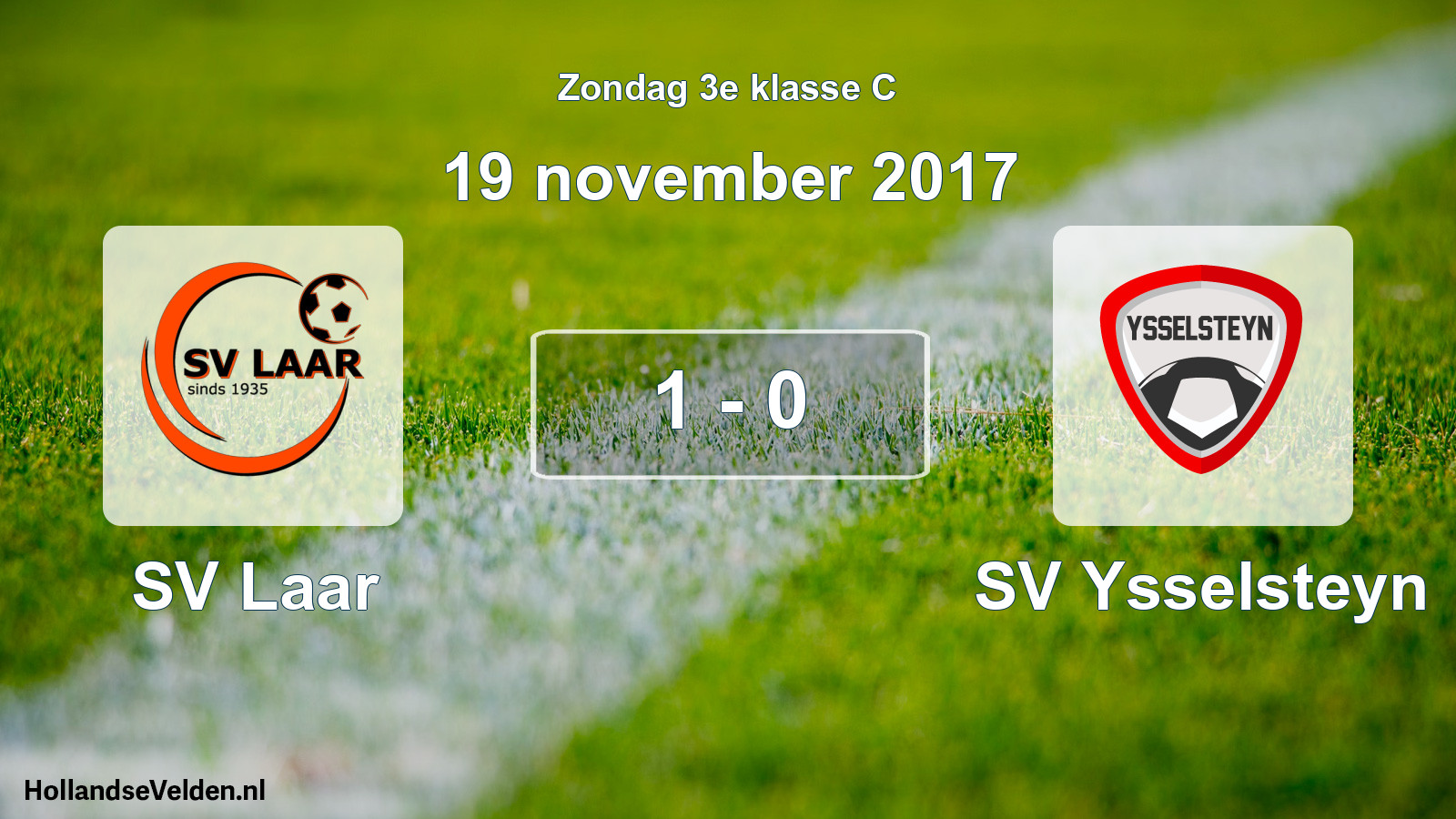 Total number of matches played: SV Laar - SV Ysselsteyn 1 - 0 (19 November 2017)