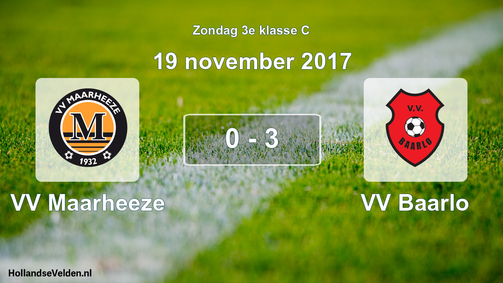 Total number of matches played: VV Maarheeze - VV Baarlo 0 - 3 (19 November 2017)