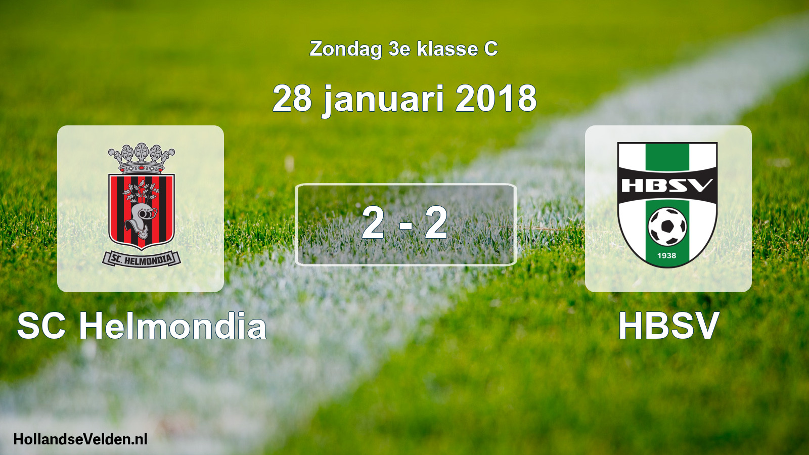 Total number of matches played: SC Helmondia - HBSV 2 - 2 (28 January 2018)