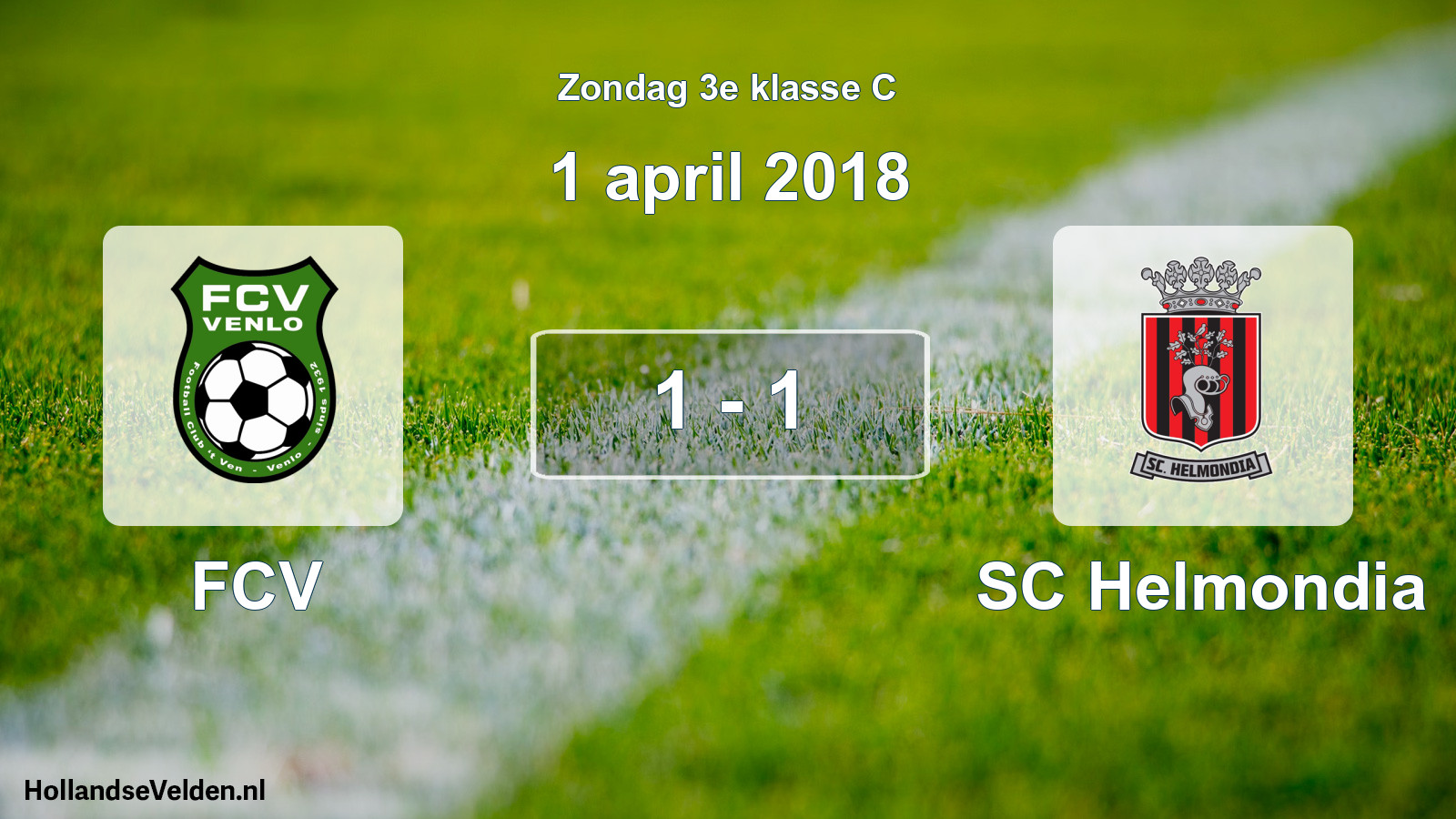 Total number of matches played: FCV - SC Helmondia 1 - 1 (1 April 2018)