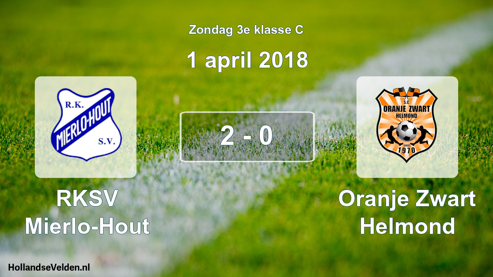 Total number of matches played: RKSV Mierlo-Hout - Oranje Zwart Helmond 2 - 0 (1 April 2018)