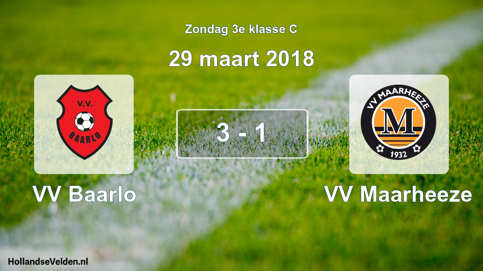Total number of matches played: VV Baarlo - VV Maarheeze 3 - 1 (29 March 2018)