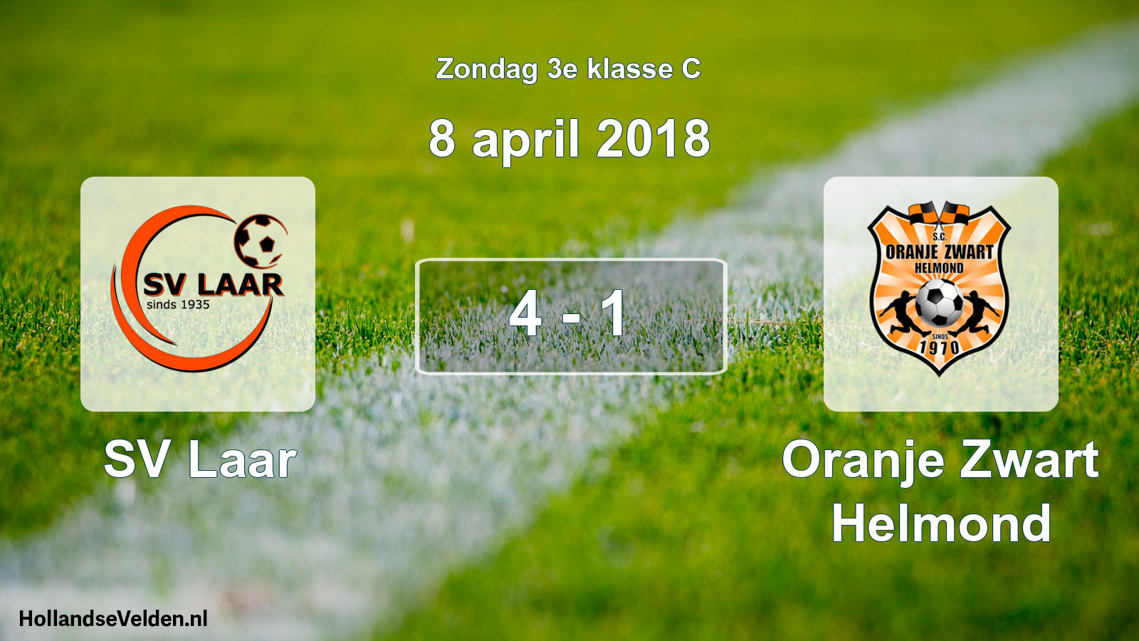 Total number of matches played: SV Laar - Oranje Zwart Helmond 4 - 1 (8 April 2018)
