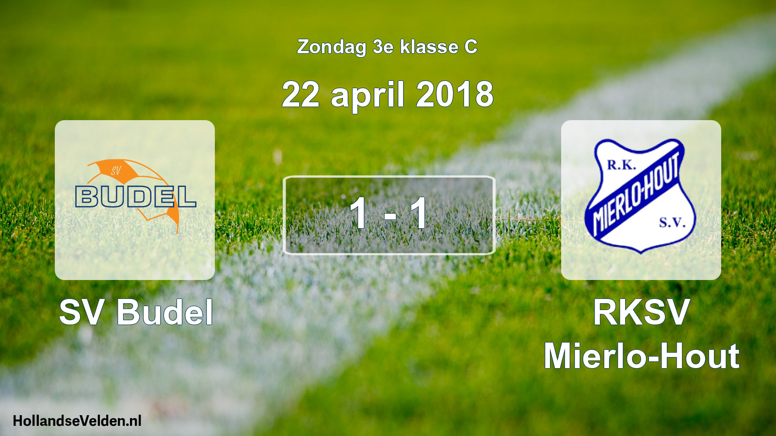 Total number of matches played: SV Budel - RKSV Mierlo-Hout 1 - 1 (22 April 2018)